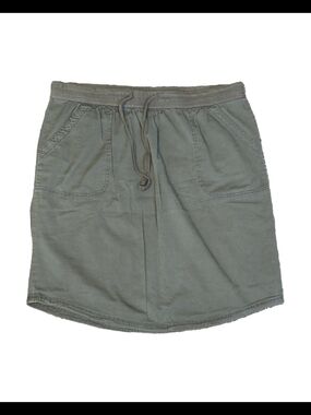 Everyday Olive Drawstring Mini Skirt with Pockets